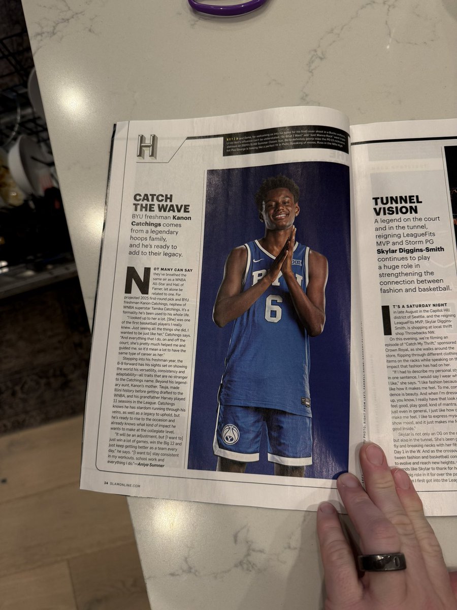 bradypete3's tweet photo. BYU basketball and Kanon Catchings in the new #Slam Magazine.  I didn’t have that on my conference bingo card.  #BYU #hoops #catchings https://t.co/xJNZjAM7pb