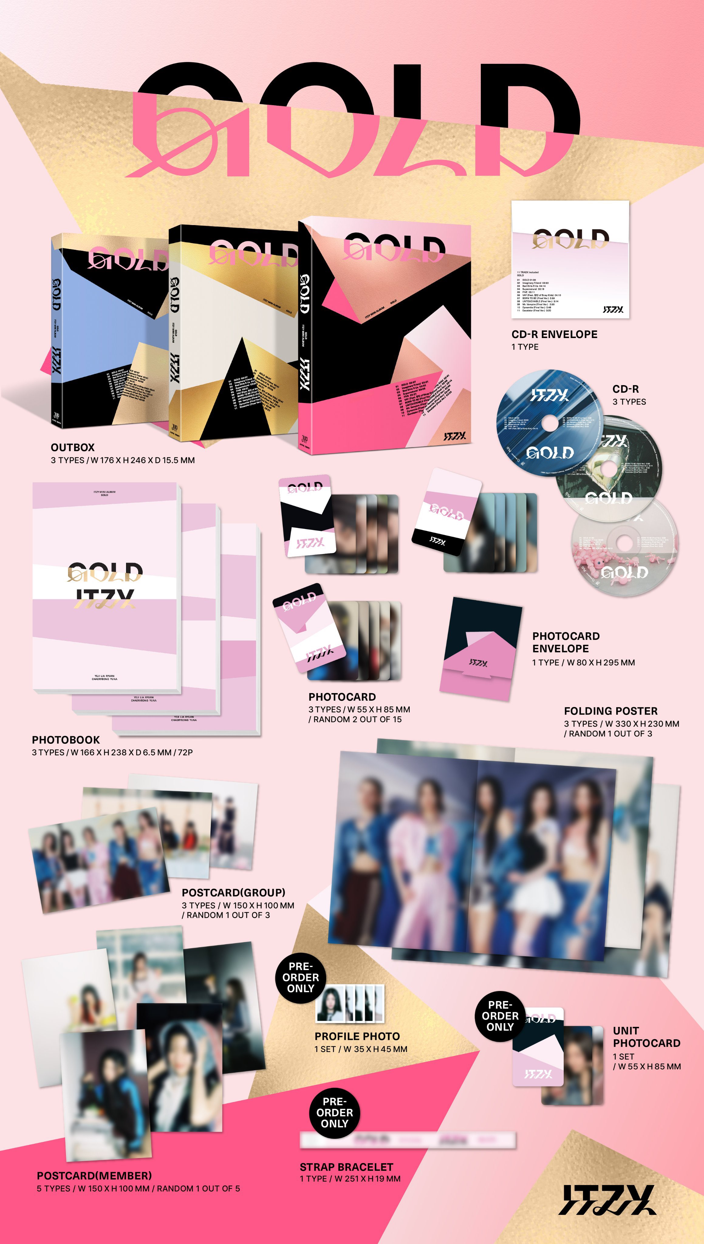 itzy リア GOLD US 限定 ポストカード itzy リア gold トレカ lia アルバム withmuu 特典 フォトカード