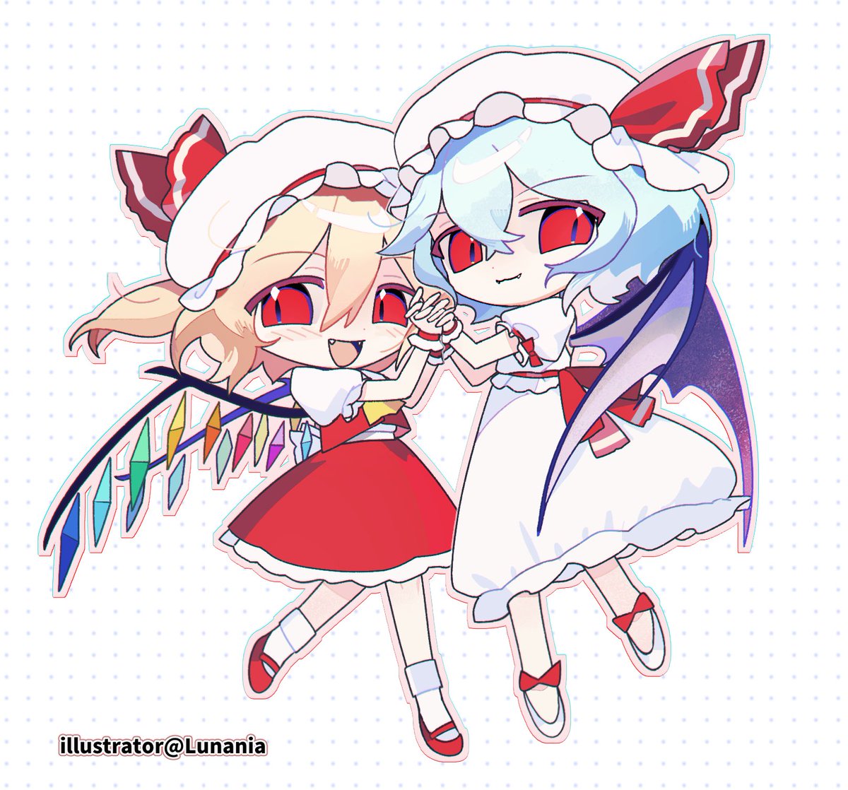 猩红姐妹

#Touhou_Project 
#東方Project 
#レミリア・スカーレット 
#フランドール・スカーレット