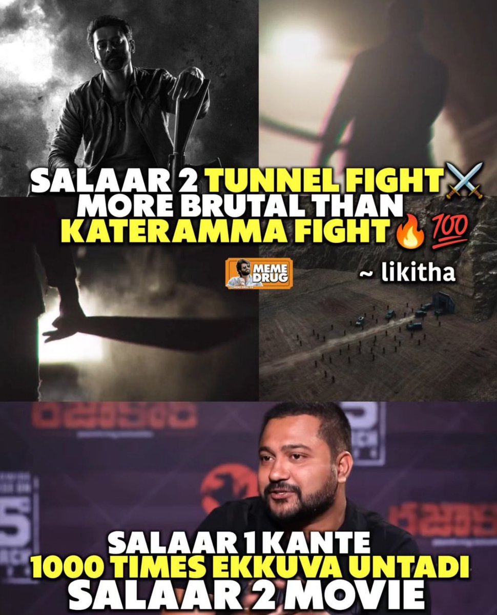 Telugu_Cult's tweet photo. Tunnel Fight 🗡️💥🔥

Em plan chesaaru #Neel Sir 😳🤯

Darling Mass Loading ✅❤️‍🔥

#Prabhas 👑 #Salaar2 #KALKI2898AD‌‌ https://t.co/HfrWoDrIEO