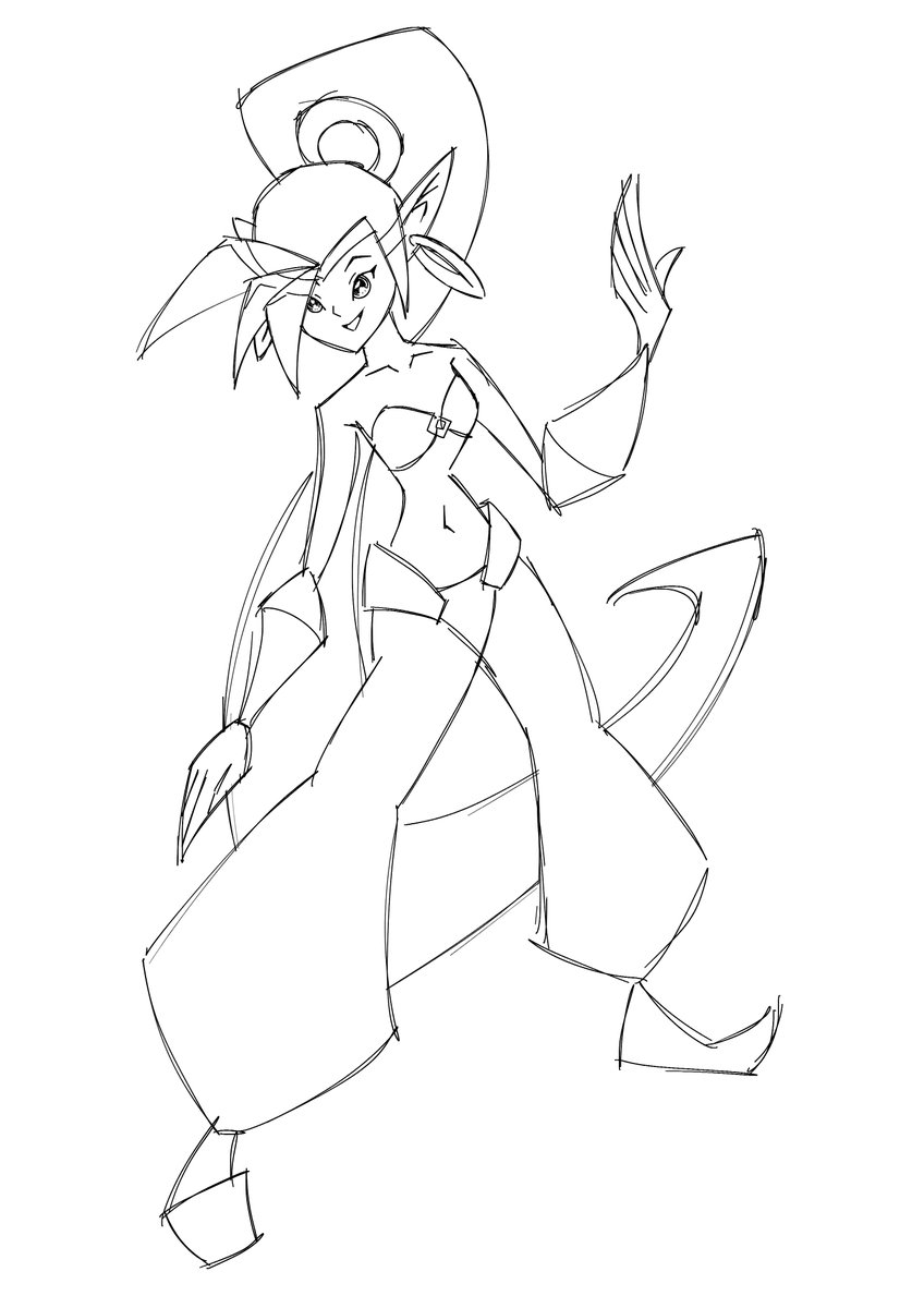 BGDN_bogdan's tweet photo. Нарисовал экзотику для инктобера #Shantae https://t.co/NoDmCE8jis