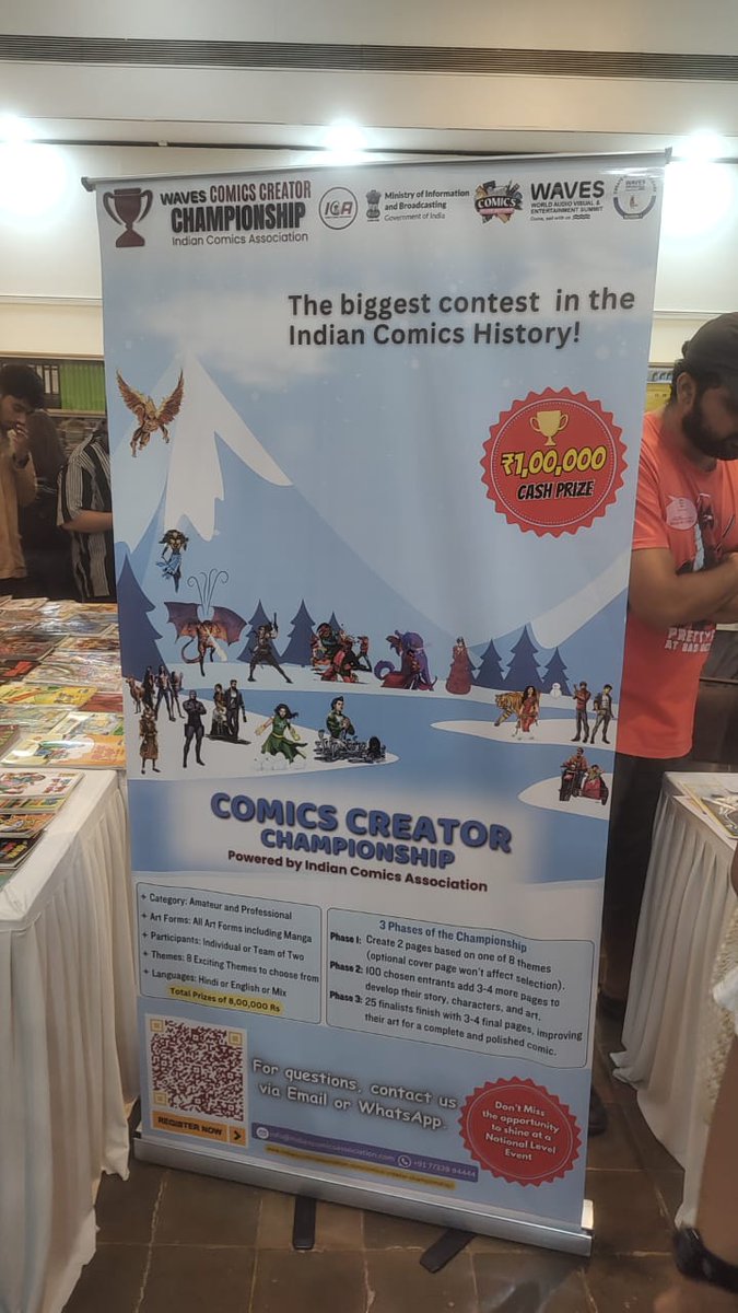 IndianComicsICA's tweet photo. To register and understand more about #ComicsCreatorChampionship visit #IndieComixFest Mumbai today on 6th October. @WAVESummitIndia @MIB_India @DDNewslive 
#CreateInIndia https://t.co/iorPUWVuBr