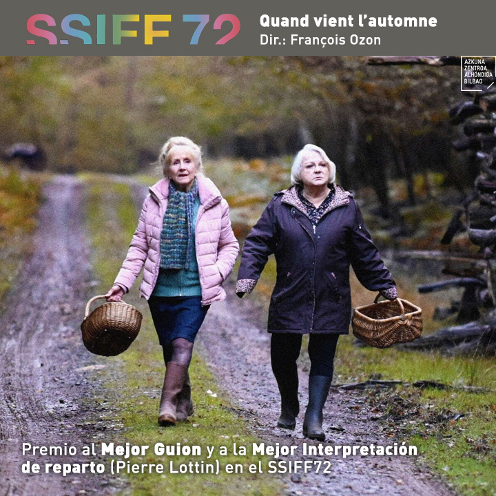 GolemBilbao's tweet image. Hoy terminamos el periplo por la edición 72 del @sansebastianfes en @AzkunaZentroa con:
✨ 12 h: #Robotia (Euskaraz)
✨ 18 h: #AzkenErromantiakoak, Nuevos Directores
✨ 20 h: #QuandVientLAutomne, premiado François Ozon
Entradas-Sarrerak 🎟️: ow.ly/r8A550TE1LV