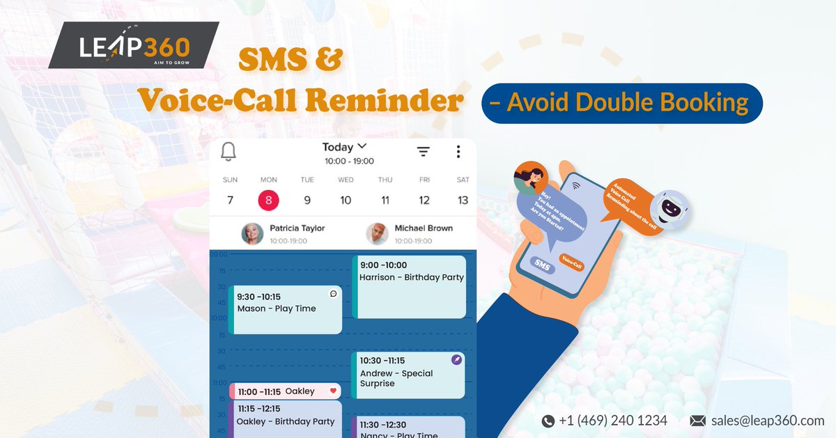 Leap360CRM's tweet photo. Keep your schedule stress-free with LEAP360's SMS & Voice-Call reminders! Say goodbye to double bookings and no-shows. Automate confirmations & reminders now!
Book a demo: https://t.co/zNQBsCEfLJ
#BusinessGrowth
#OnlineBusiness
#LEAP360
#SmallBusiness
#AutomatedReminders https://t.co/kOy7rWRCwJ