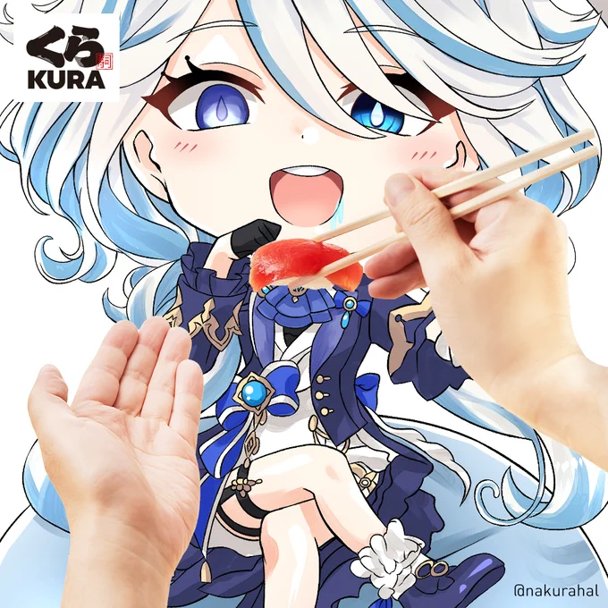 餌付け #くら寿司 #ふり塩熟成まぐろ