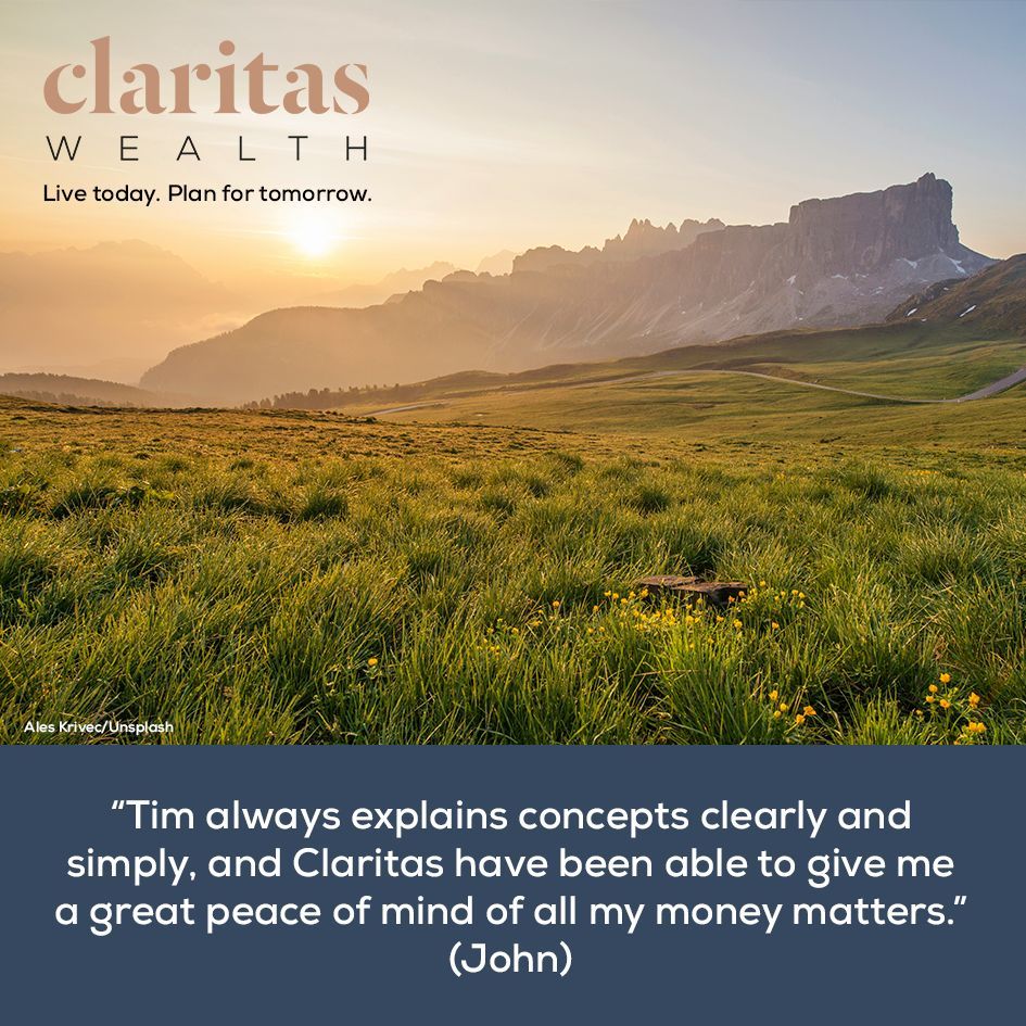 “Tim always explains concepts clearly and simply, and Claritas have given me great peace of mind when it comes to all my money matters." – John #ClientFeedback #FinancialAdvice #ClaritasWealth