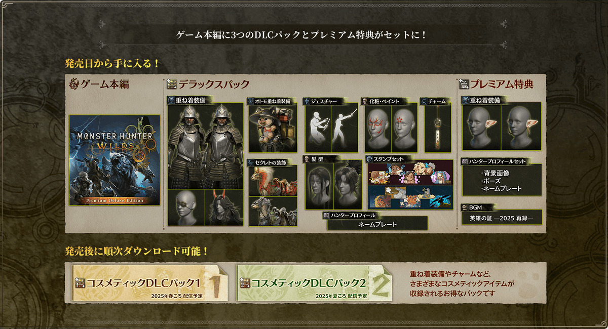 MHワイルズ 初回限定 3点セット レア特典付 MHワイルズ 初回限定 3点セット レア特典付 MHワイルズ 初回限定 3点