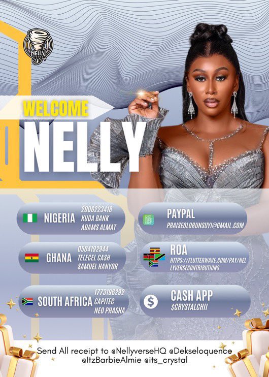 onlychyoma's tweet photo. It’s time to welcome the queen home and let her feel the love from her fans contribute for Nelly’s welcome back gift guys 💝 🥺😍

CONGRATULATIONS NELLY
NELLY THE WINNER
#NellyMbonu
#BBNaija https://t.co/2XA8Yssmng
