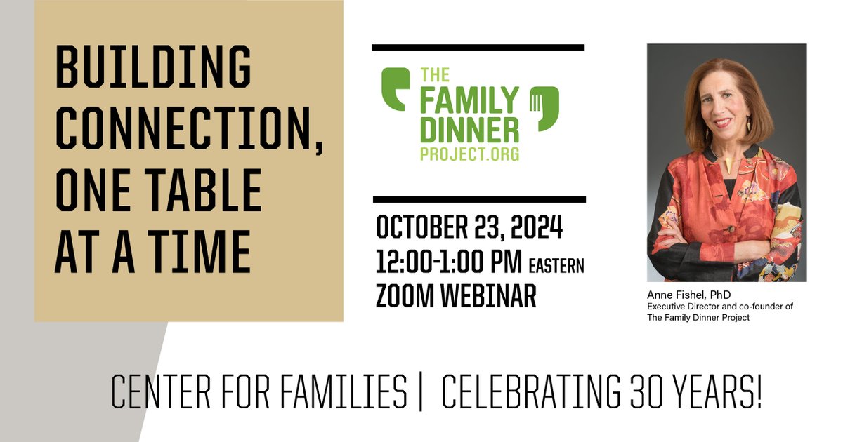 Join us for a webinar on the impact of #family meals, sponsored by the Purdue Center for Families. Learn how to harness benefits of family dinners and gain valuable insights from Anne Fishel, a leading family expert &amp; co-founder of <a href="/FDP_Tweets/">The Family Dinner Project</a> + more.
➡️centers.purdue.edu/cff/initiative…