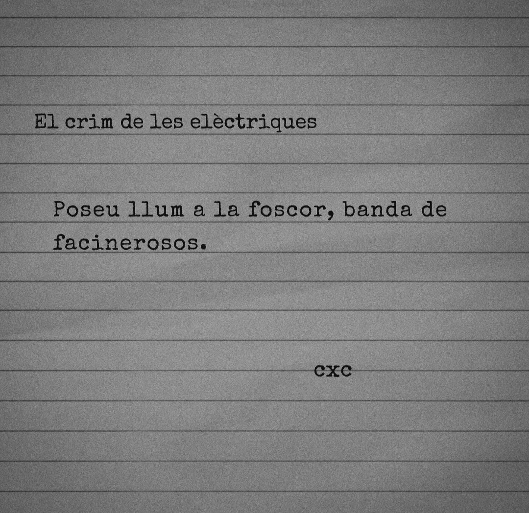 Litus90's tweet photo. #microrelats #microcontes #escriure #escriureencatalà #relatsencatalà #uncontecadadia #dia1660 #elcrimdeleselèctriques #llum #foscor https://t.co/5dwEX1sOhb