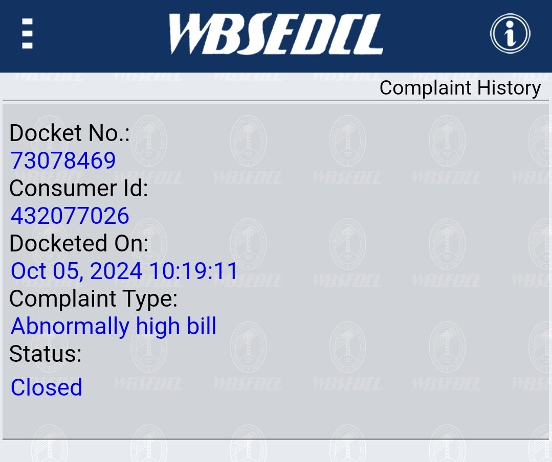 Prosen4twitting's tweet photo. @WBSEDCL1 The Docket No.73078469, which is marked as closed without any inspection. Got a call today from the technician saying that this is not their job, asking to connect with chief engineer at Office, even after conveying the concern person is a senior citizen (75yrs old). https://t.co/atKsnGizo1