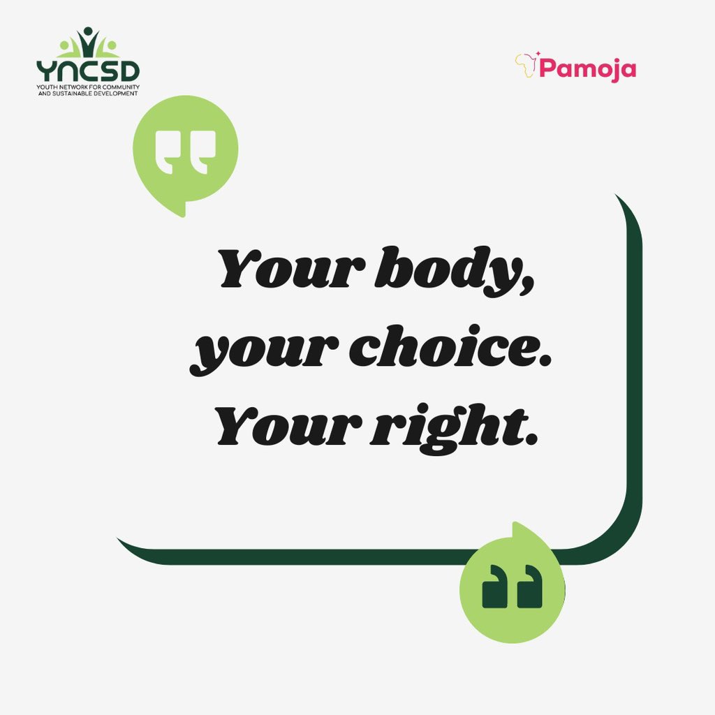 One of the fundamental of Sexual and Reproductive (SRHR) is the right to choice; to choose whether or not to marry or have children and to have your SRHR upheld at all times

Everyone has a right to choose what to do with their body &amp; access SRHR

#tobasewo #pamoja #srhr #SRHR