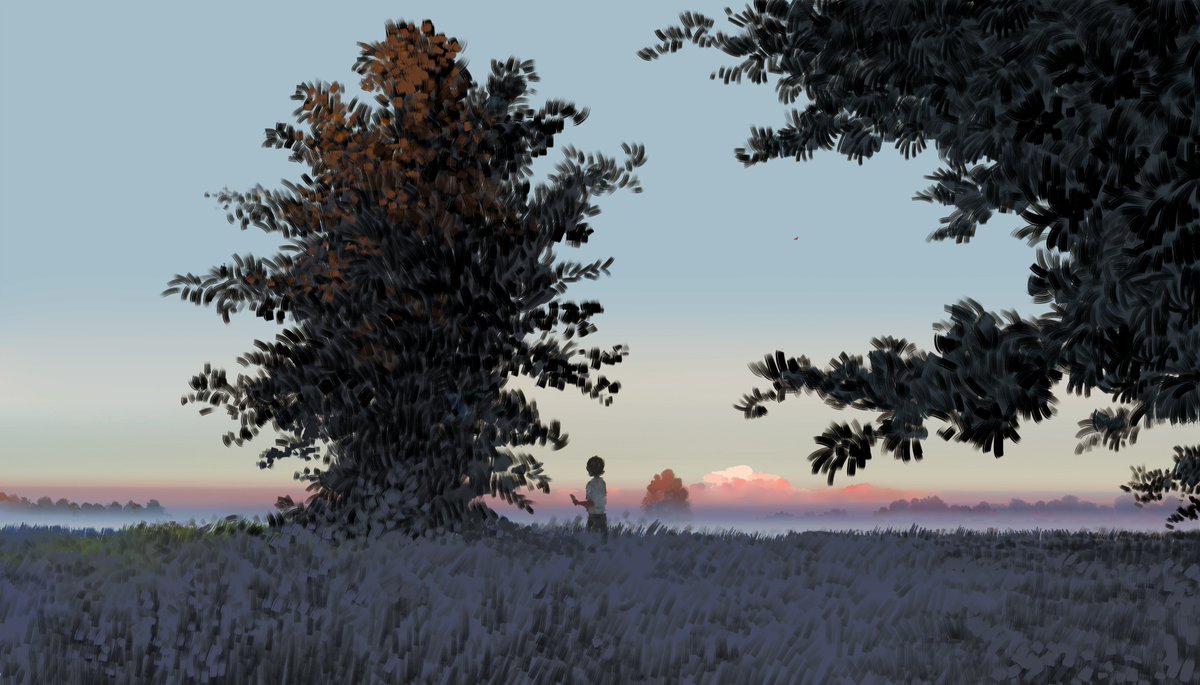 时间躺在他去年寄来的信 ​​​☁️