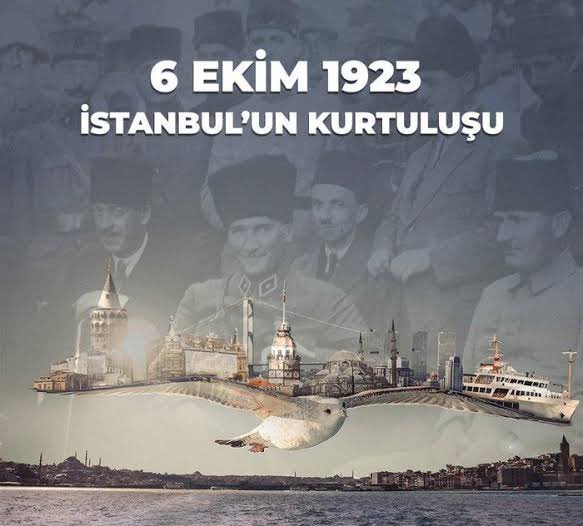 İstanbul’un düşman işgalinden kurtuluşunun 101. yıl dönümünü kutluyor, bu güzel şehri bir kez daha bize armağan eden Gazi Mustafa Kemal Atatürk’ü ve şehitlerimizi rahmetle anıyorum. 🇹🇷

#6Ekim1923 #6ekimistanbulunkurtuluşu 
#istanbulunkurtuluşu