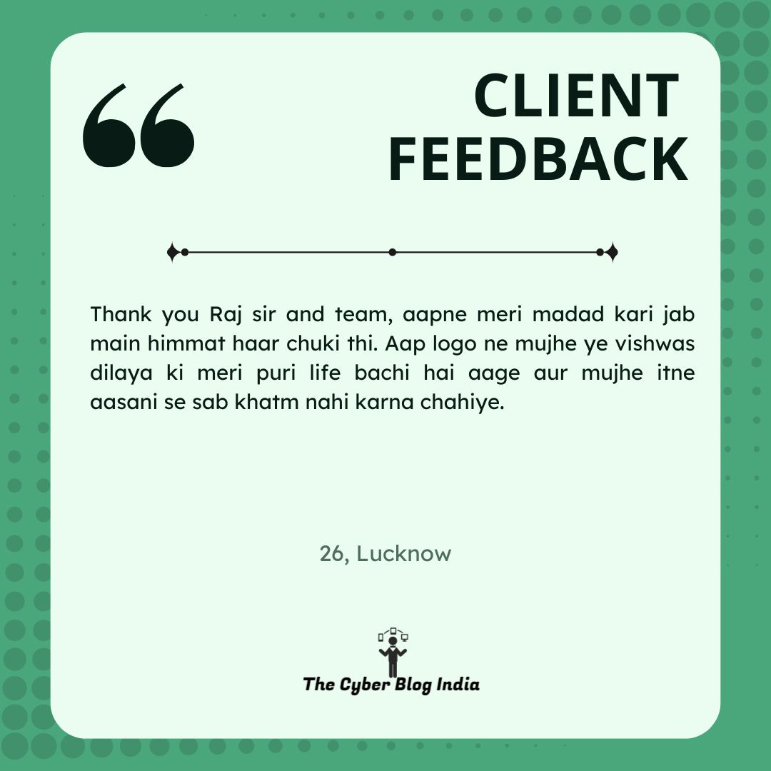 incyberblog's tweet photo. If someone troubles you on the Internet, remember, we have got your back and we are here for you!π¦Ύ
#Feedback #Blackmailing #Harassment #RevenvePornography #ClientFeedback #HereToHelp #TheCyberBlogIndia https://t.co/6tn3hUI93N