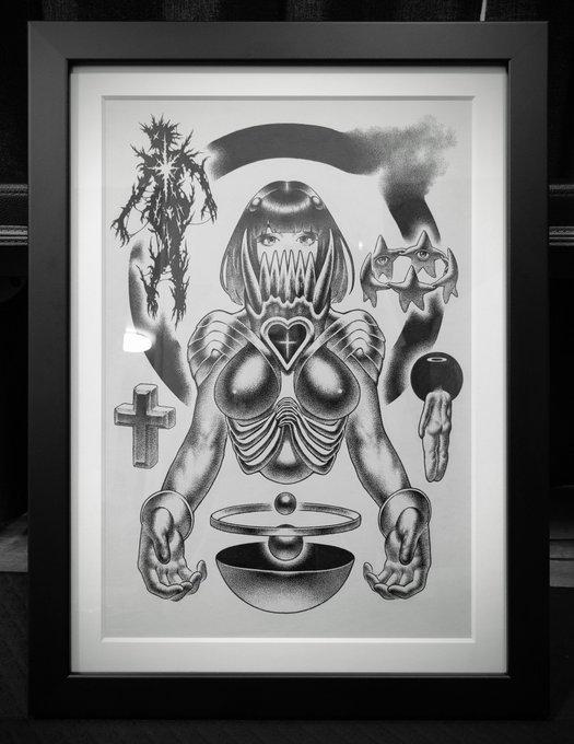 PASSさんの個展で購入させていただいた原画、画集、スケッチたち、そして僕のイラスト……!!🛐 