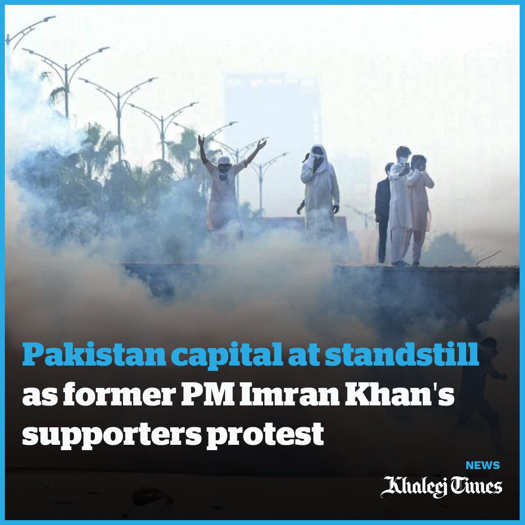 #Pakistan's capital was locked down on Saturday, swarmed by security forces with mobile internet cut as supporters of jailed ex-prime minister #ImranKhan attempted to seize the streets in #protest.

khaleejtimes.com/world/asia/pak…
