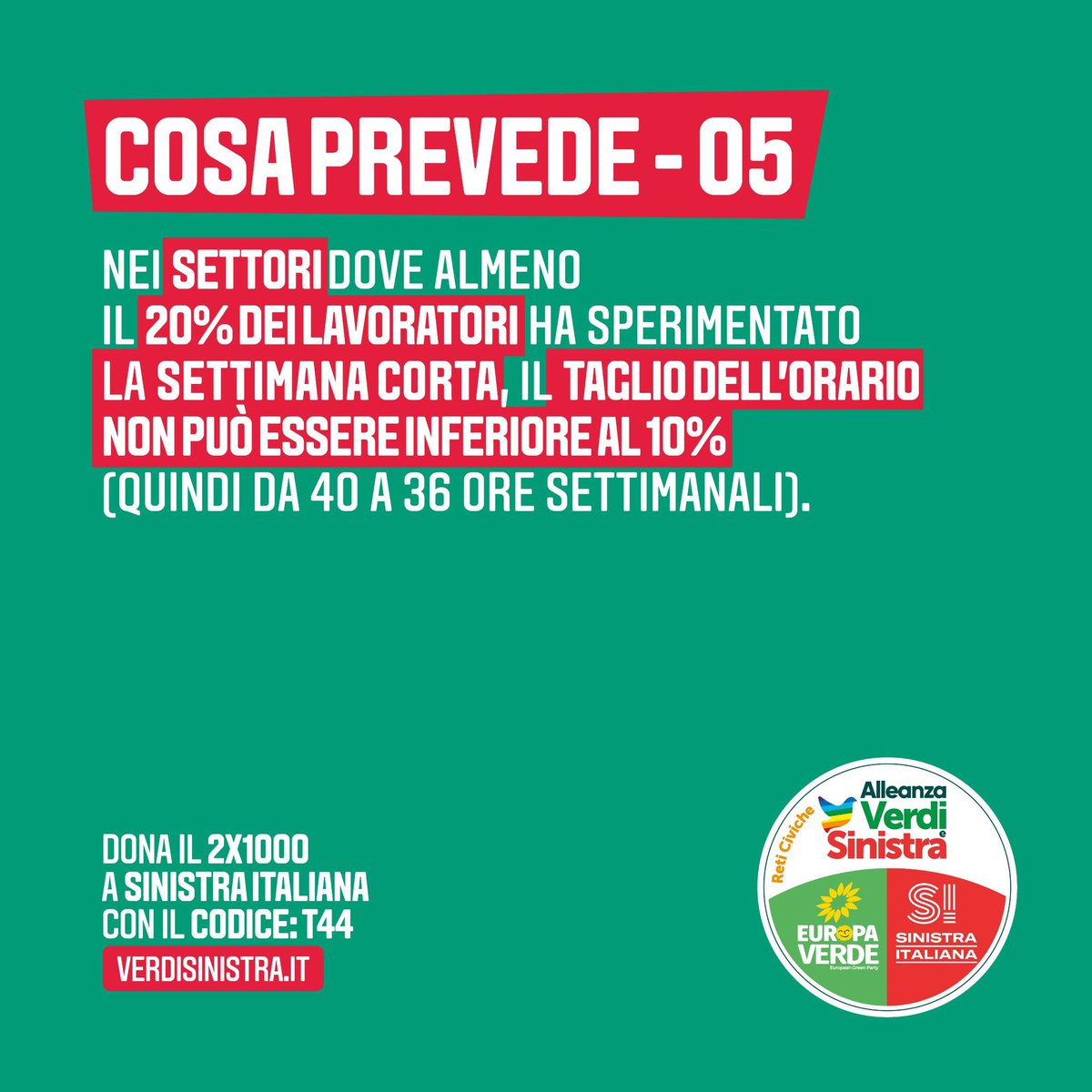 SI_sinistra's tweet photo. Lavorare meno, vivere meglio! 
La proposta di legge #Avs, #M5S e #Pd per #riduzioneorario #lavoro 

2/2 https://t.co/BjisC5NPNs