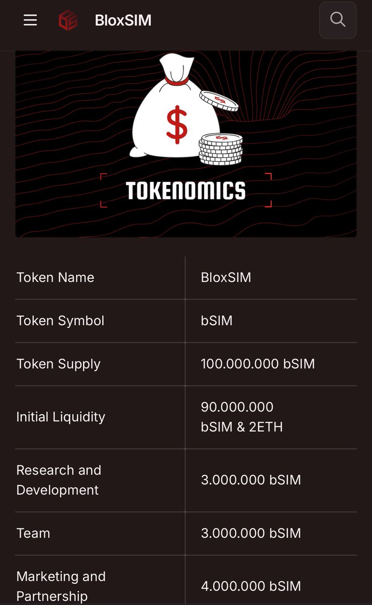🔥HIGH Risk play🔥

<a href="/BloxSIMNet/">BloxSIM</a>
Token: $bSIM

- Fresh launch 
- Working product 
- Various eSIM models
- Revenue through eSIM
- Decentralized eSIM 
- Various Countries 
- Active Devs
- Buyable with wallet 
- 100% anonym
- First mover narrative 

🔥MC arround 270k🔥

Tokensupply: