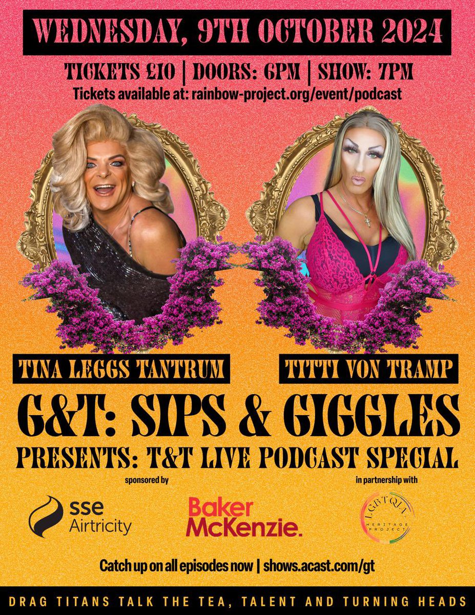Jude (@jucopel) on Twitter photo Last few tickets remain for our <a href="/LGBTHistoryNI/">LGBTQIA+ History NI</a> G&T Sips & Giggles podcast recording this Wednesday. I’ll be chatting to <a href="/TinaLeggs/">Tina Leggs Tantrum</a> and Titti Von Tramp and all £££ raised will go to the new LGBTQIA Centre.
#ComingOutDay #QueerHistory
rainbow-project.org/event/podcast/ Last few tickets remain for our <a href="/LGBTHistoryNI/">LGBTQIA+ History NI</a> G&T Sips & Giggles podcast recording this Wednesday. I’ll be chatting to <a href="/TinaLeggs/">Tina Leggs Tantrum</a> and Titti Von Tramp and all £££ raised will go to the new LGBTQIA Centre.
#ComingOutDay #QueerHistory
rainbow-project.org/event/podcast/