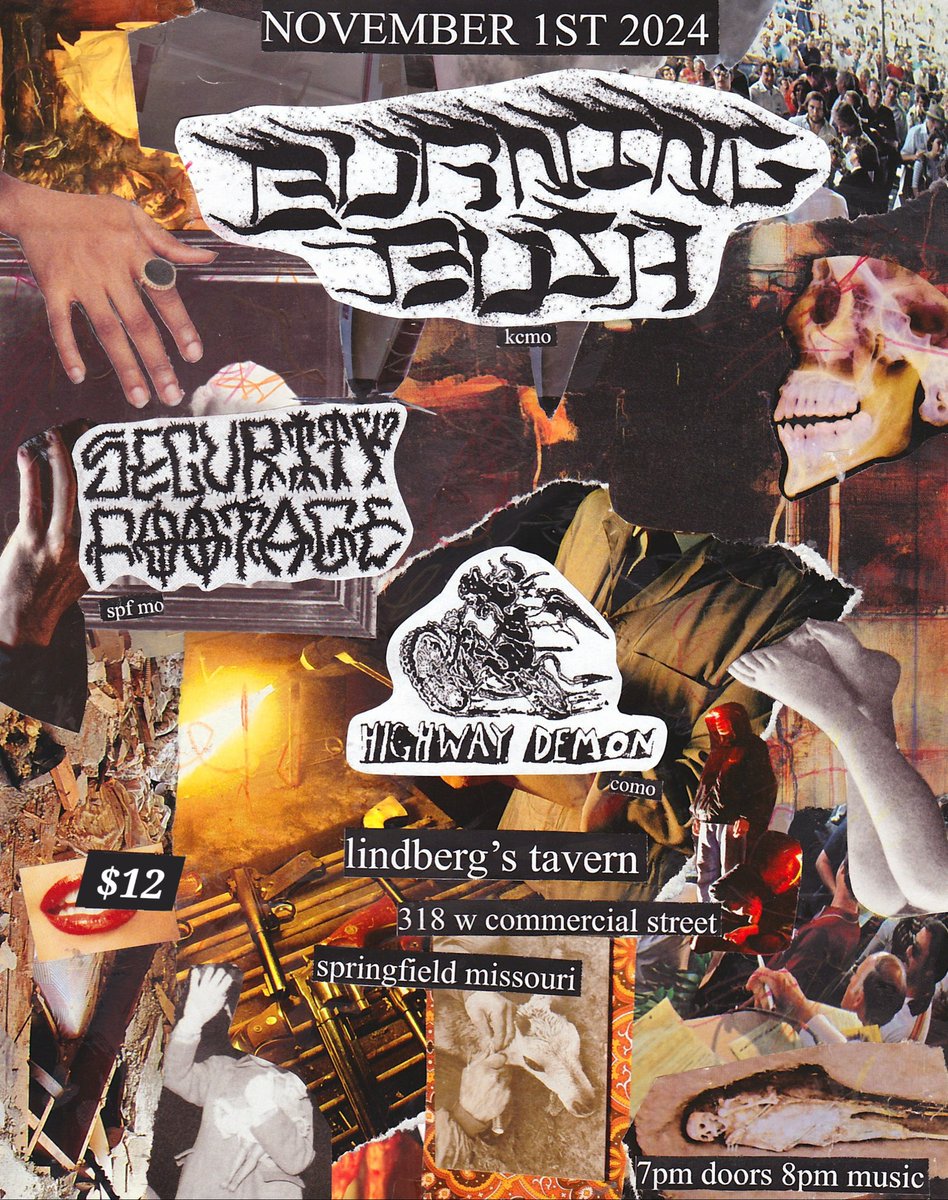 We’re excited to notify you all that our first visit to Springfield, Missouri will occur on Friday, November 1 at Lindberg’s Tavern. Our good friends in Highway Demon and Security Footage will be playing as well. Afterparty at Lambert’s Cafe.