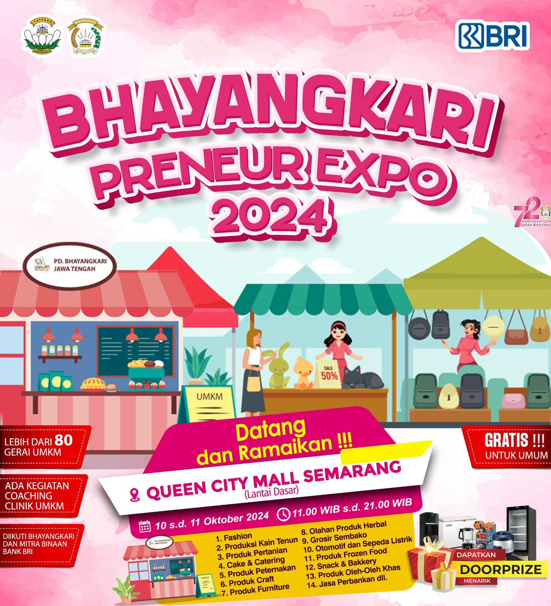 Datang dan Ramaikan !
Bhayangkari Preneur Expo 2024 🤩

Lantai Dasar Queen City Mall Semarang
Tanggal 10 s.d 11 Oktober 2024
Pukul 11.00 - 21.00 WIB 

Tiket Masuk Gratis.