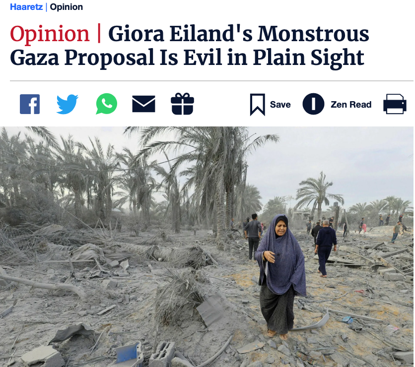 Herr <a href="/FranzSchellhorn/">Franz Schellhorn</a> stellt durch dieses empörte Posting nicht nur seine groteske Doppelmoral zur Schau, sondern auch sein Vakuum an Kenntnis über diesen Konflikt. Wo war seine Empörung als Giora Eiland letztes Jahr im Dezember erklärte das "Gaza  Nazi Deutschland im Zweiten