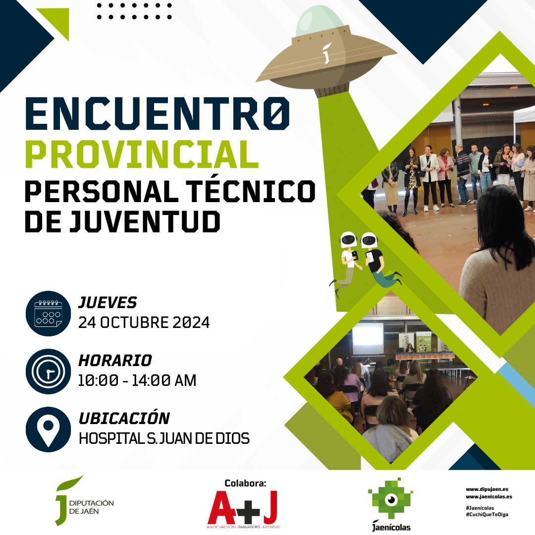 ‼‼𝐄𝐍𝐂𝐔𝐄𝐍𝐓𝐑𝐎 𝐏𝐑𝐎𝐕𝐈𝐍𝐂𝐈𝐀𝐋 𝐏𝐄𝐑𝐒𝐎𝐍𝐀𝐋 𝐓É𝐂𝐍𝐈𝐂𝐎 𝐃𝐄 𝐉𝐔𝐕𝐄𝐍𝐓𝐔𝐃
👉𝑰𝒏𝒔𝒄𝒓í𝒃𝒆𝒕𝒆 𝒅𝒆 𝒇𝒐𝒓𝒎𝒂 𝒈𝒓𝒂𝒕𝒖𝒊𝒕𝒂 𝒆𝒏 𝒆𝒍 𝒔𝒊𝒈𝒖𝒊𝒆𝒏𝒕𝒆 𝒍𝒊𝒏𝒌: cutt.ly/encuentroptjs2…
#juventud #jaén #Jaenícolas #CuchiQueTeDiga #JovenesActivos