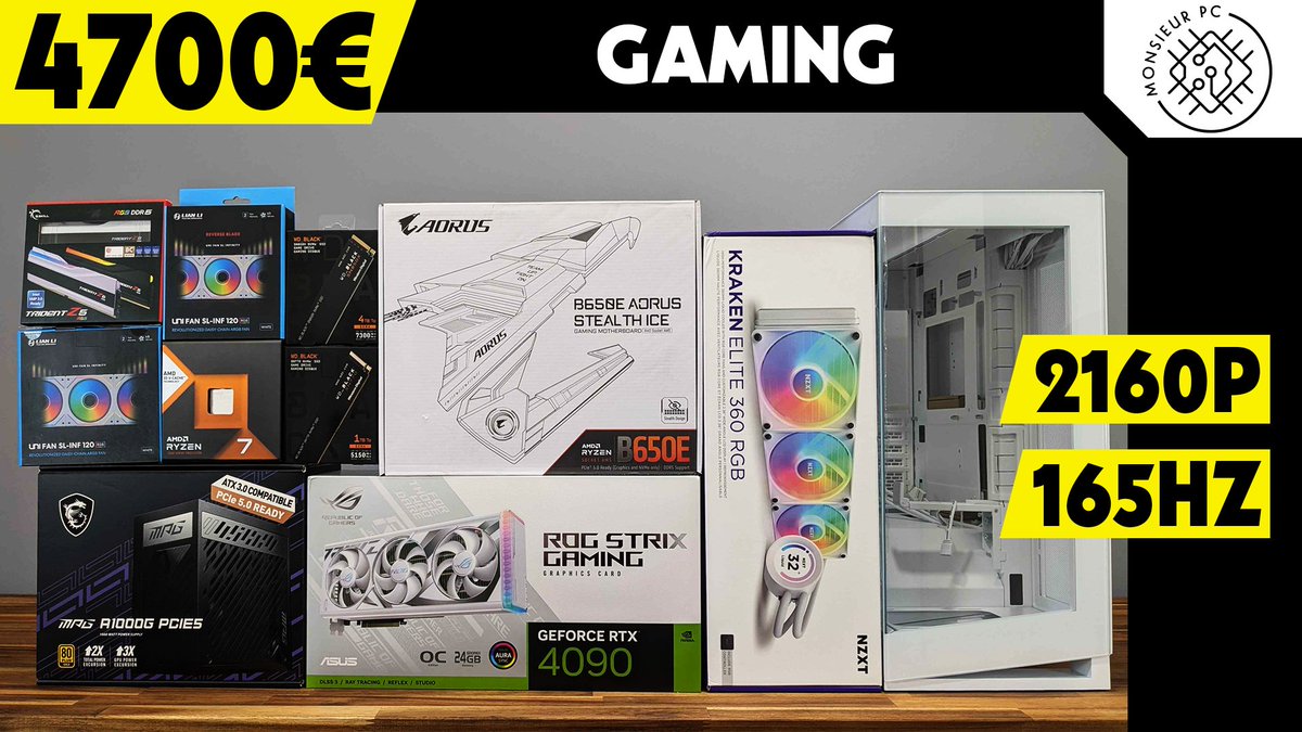 sieur_pc's tweet photo. 🔷 Assemblage PC 4700€ 🔷

Une machine avec :
- un boitier aquarium blanc
- avec full RGB
- sans câble apparent
- avec  une RTX 4090 blanche à 2400€

On est pas des prolos 🤓

↪️ https://t.co/XB09mBZVyC https://t.co/zlmhFfVAzm