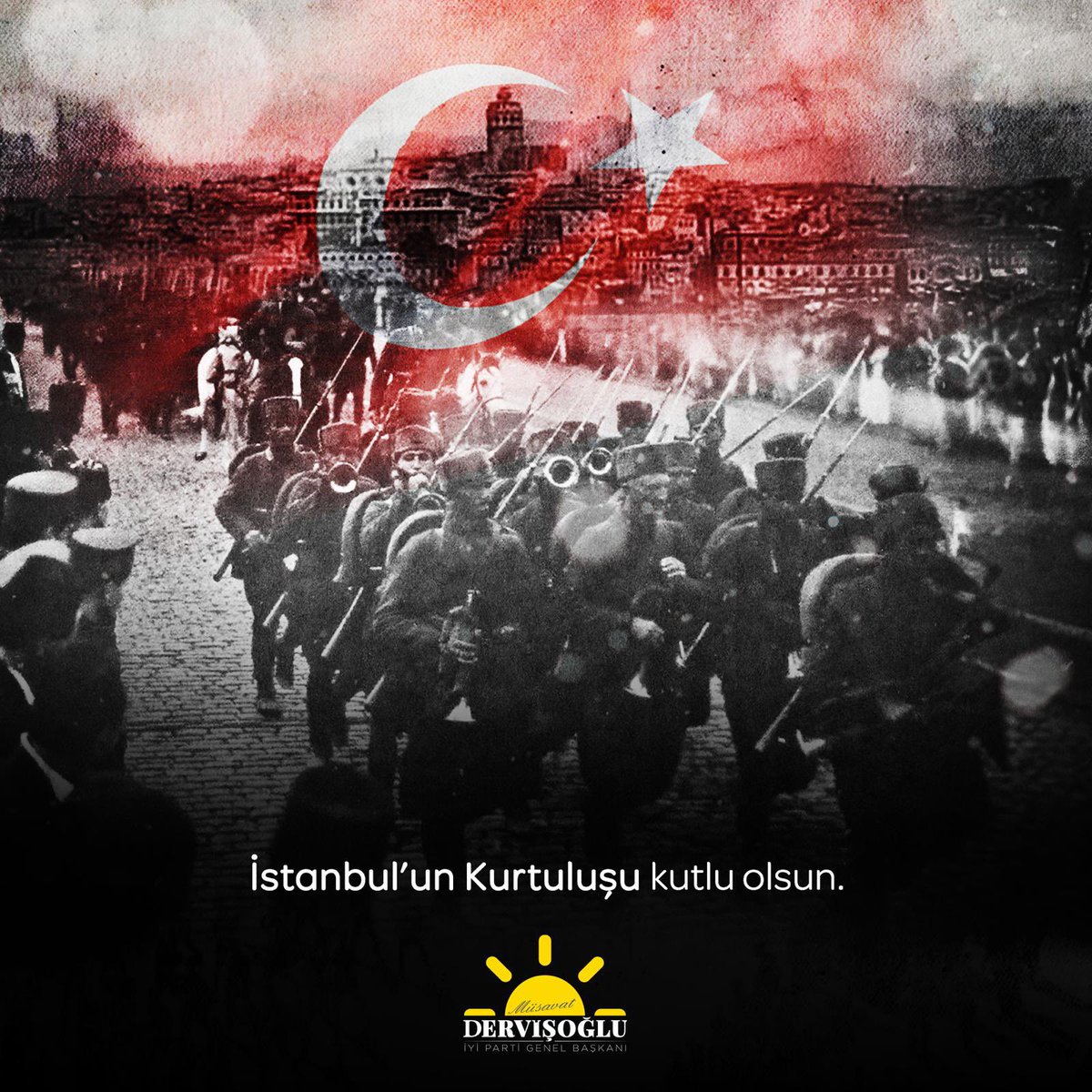 Fatih Sultan Mehmet Han'ın 1453'te kazıdığı mühre;

6 Ekim 1923'te yeniden damga vurarak İstanbul'umuza bağımsızlığını kazandıran başta Gazi Mustafa Kemal Atatürk olmak üzere tüm kahramanlarımızı saygı, rahmet ve minnetle anıyorum.

#İstanbulunKurtuluşu kutlu olsun!