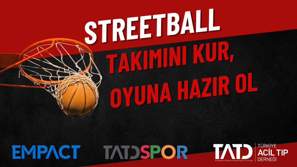 Türkiye Acil Tıp Derneği (TATD) Empact Komisyonu ve Spor Tıbbı Çalışma Grubu iş birliğiyle gerçekleştireceğimiz TATD STREETBALL turnuvasına tüm spor sever acil hekimlerini bekliyoruz.
<a href="/TrTATD/">Türkiye Acil Tıp Derneği - TATD (EMAT)</a> <a href="/TatdSpor/">TATD Spor Tıbbı Çalışma Grubu - Tatdspor</a> 
tatd.org.tr/empact/haber-v…