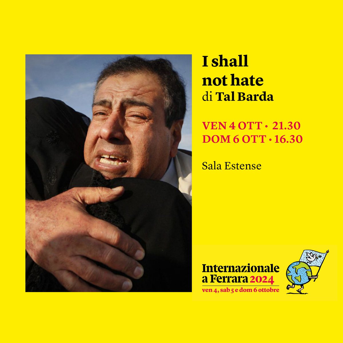 Replica straordinaria di I shall not hate oggi alle 18.30 in Sala Estense, acquista la prevendita qui: intern.az/1KED