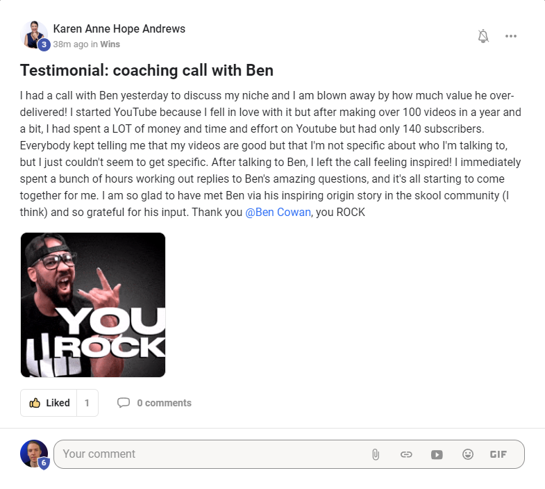 RealCreatorMind's tweet photo. Our Skool community is absolutely crushing it!

I’ve been working with creators non-stop, helping them get their YouTube channels on track and seeing incredible results.

Here’s what they’re saying (I couldn't fit them all).

Level up here: https://t.co/VVtwqymScD https://t.co/5g47DVJ3OQ