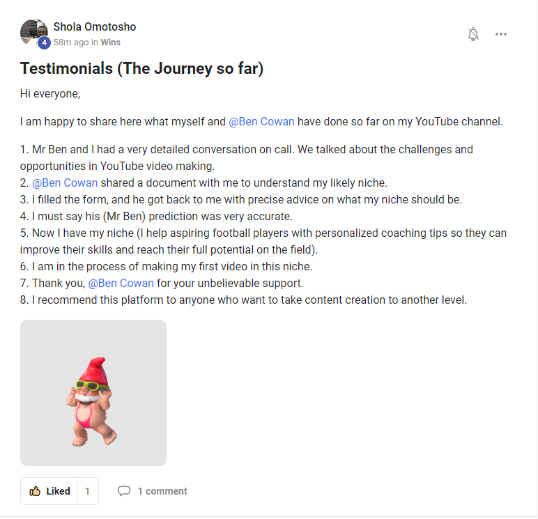 RealCreatorMind's tweet photo. Our Skool community is absolutely crushing it!

I’ve been working with creators non-stop, helping them get their YouTube channels on track and seeing incredible results.

Here’s what they’re saying (I couldn't fit them all).

Level up here: https://t.co/VVtwqymScD https://t.co/5g47DVJ3OQ
