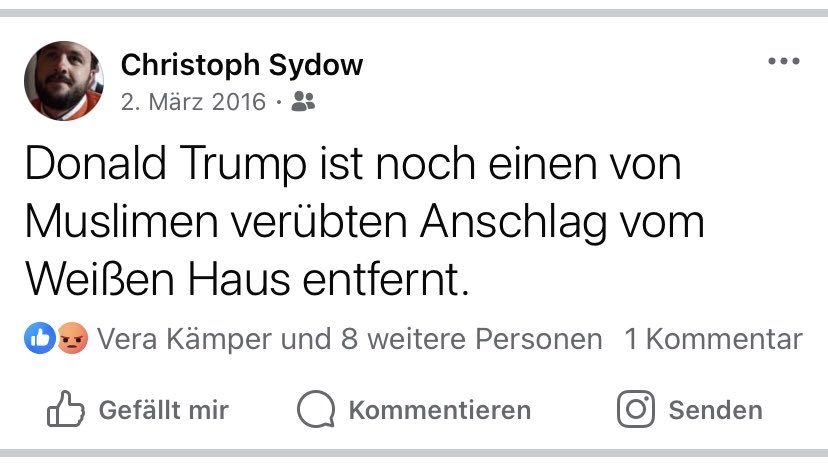Der Kollege Christoph Sydow hatte 2016 Recht behalten - Trump kam ins Weiße Haus. Wie gern würde ich in diesen Zeiten eine seiner profunden Sydowlysen lesen. Er fehlt.