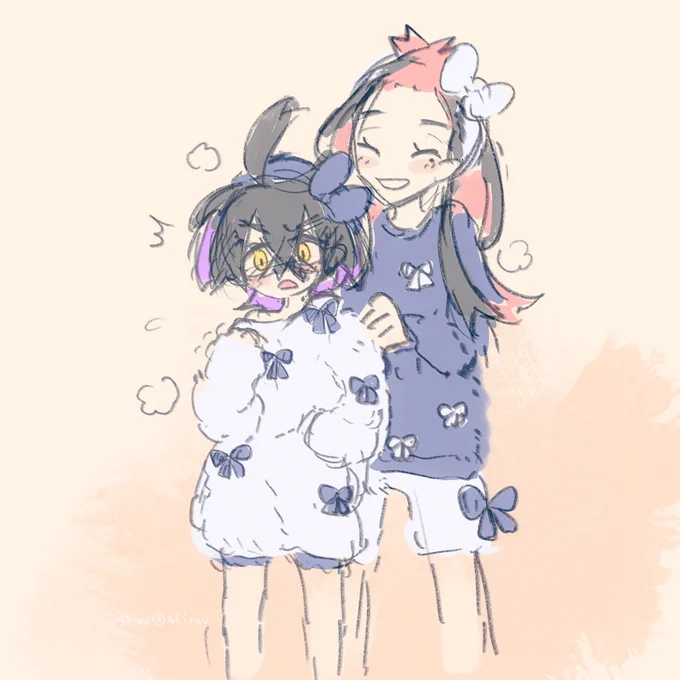 今朝のらくがきの続きもこもこ