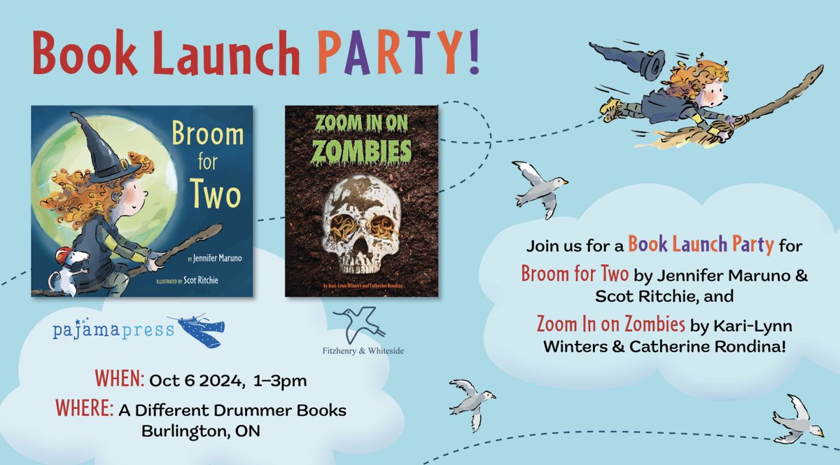 It's our book launch day!

Witches and zombies, and books, OH MY!
A Different Drummer Books at 1pm.
In Burlington.