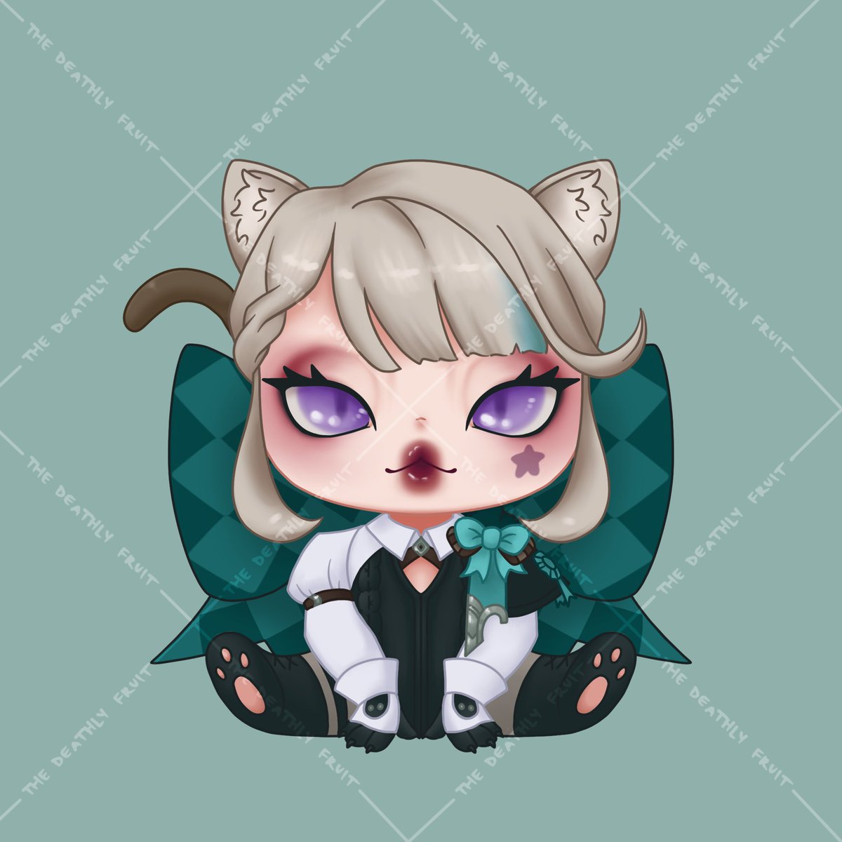 deathlyfruit's tweet image. the magician, the cat, and the aquanaut ♠️🐱❄️

#genshin