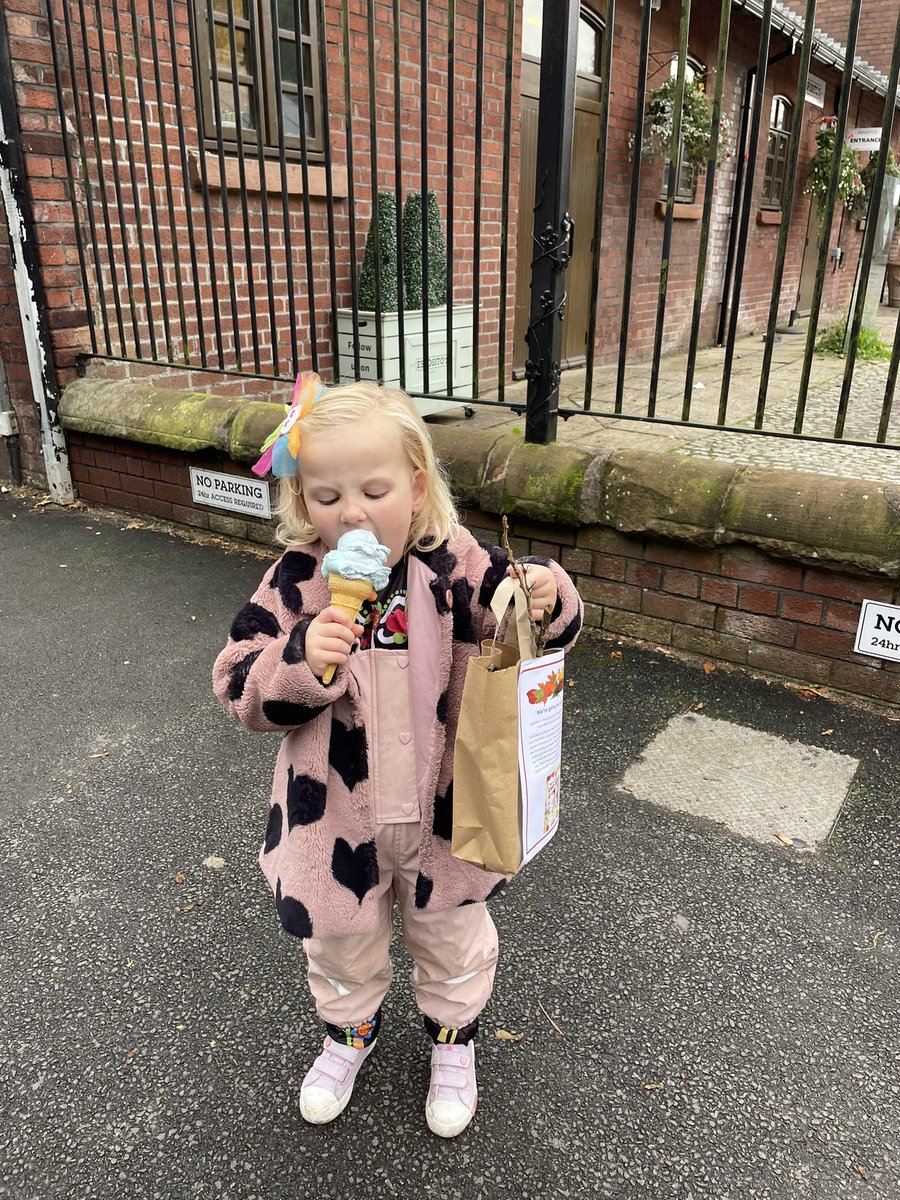 ManUMarie's tweet photo. @CTKliverpoolEY Grace loved her autumn hunt. We found lots of different leaves, twigs, a pine cone, and of course conkers. Grace enjoyed an ice cream after her hard work. https://t.co/7yo4g8i468