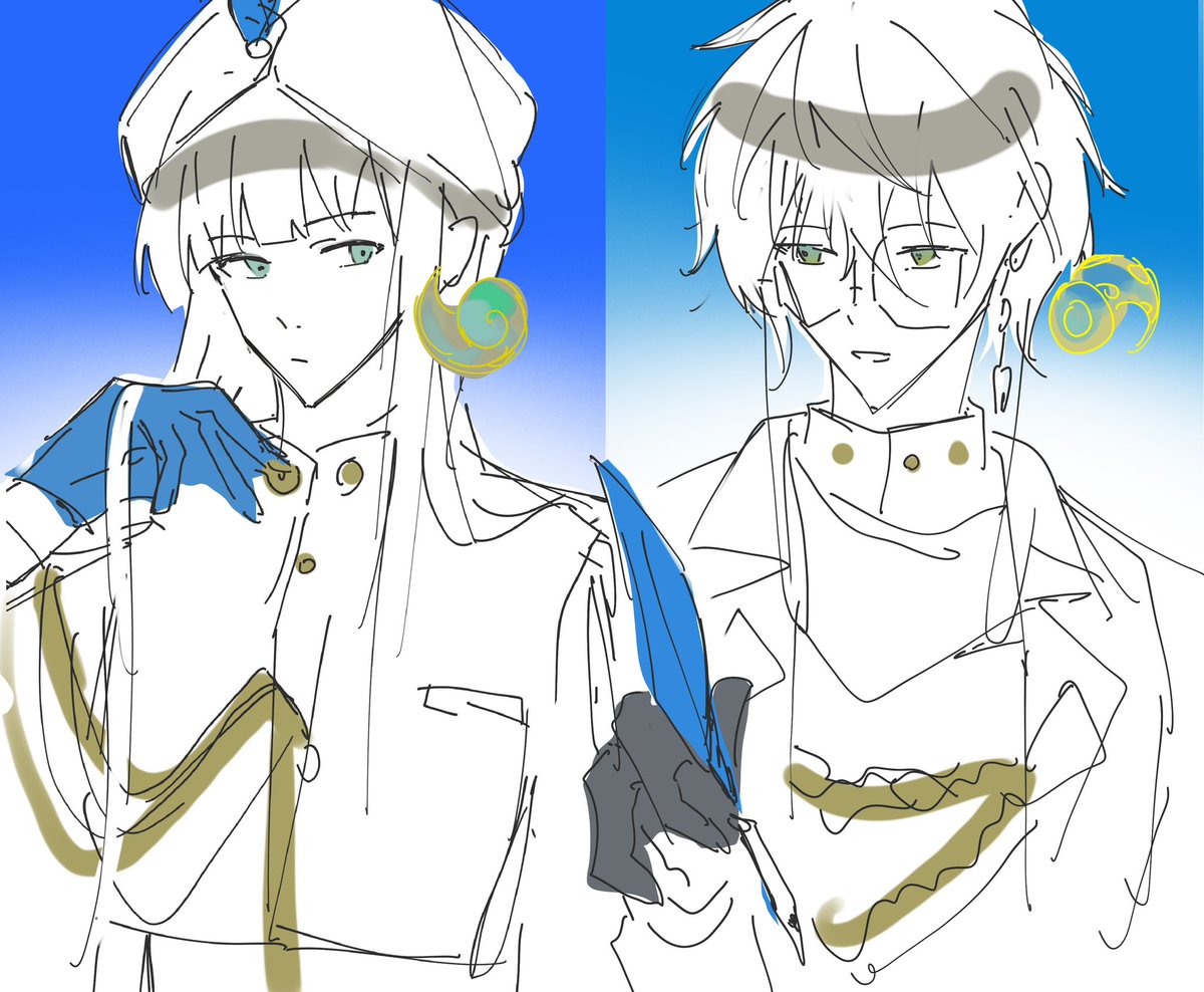 mine and friend’s oshi (captain nemo in fate/go)
包括渐变发尾的微妙相似度……