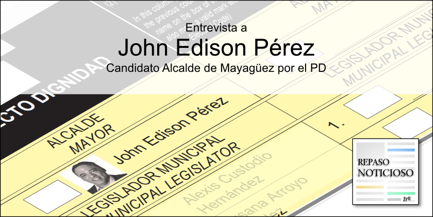 RepasoNoticioso's tweet image. SERIE ESPECIAL: Escucha nuestra entrevista a John Edison Pérez, candidato a Alcalde del Municipio Autónomo de Mayagüez por el Proyecto Dignidad @PuertoRicoDigno. Ya está disponible en el podcast y desde mañana en nuestra página web.