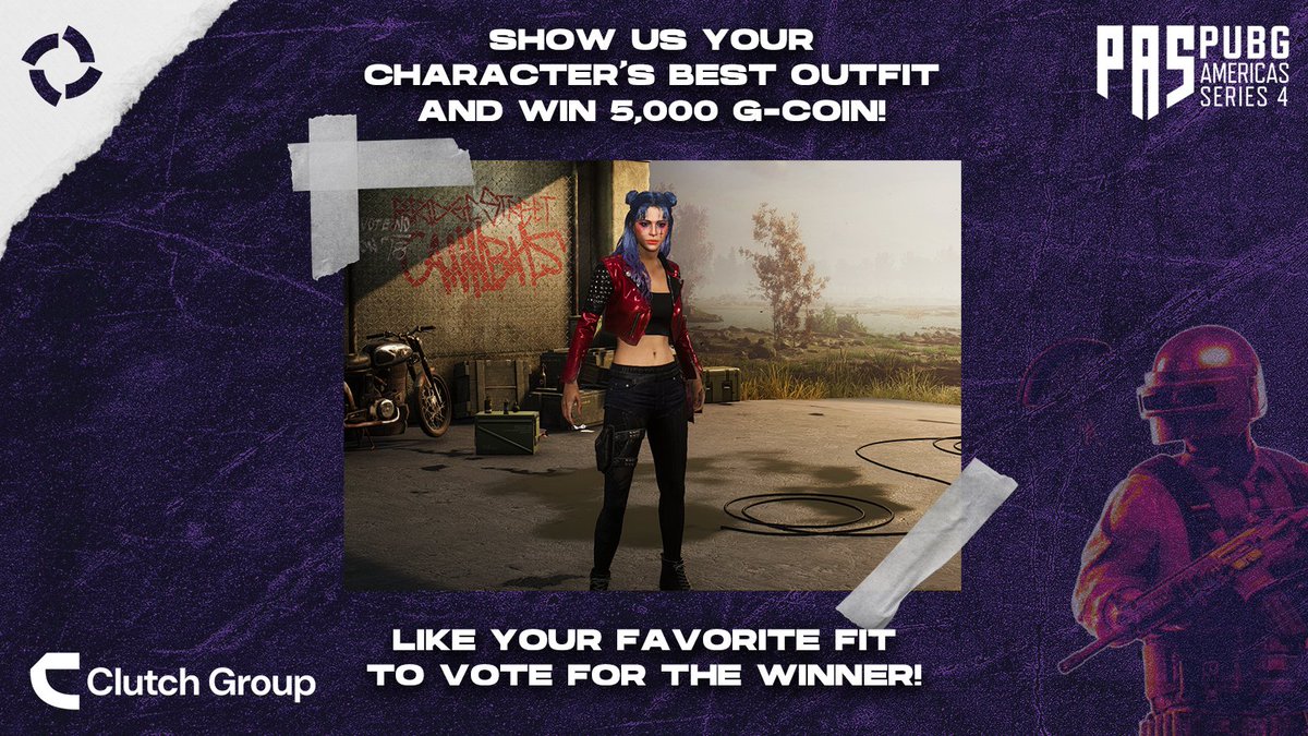 The last day of the #PAS4 Grand Finals is here, and we're so hyped that we're giving away another 25,000 G-Coin! 💰🔥

Participating is even easier than yesterday! All you have to do is fire up <a href="/PUBG/">PUBG: BATTLEGROUNDS</a>, put on your best outfit , and post a screenshot as a reply to this post! 👗