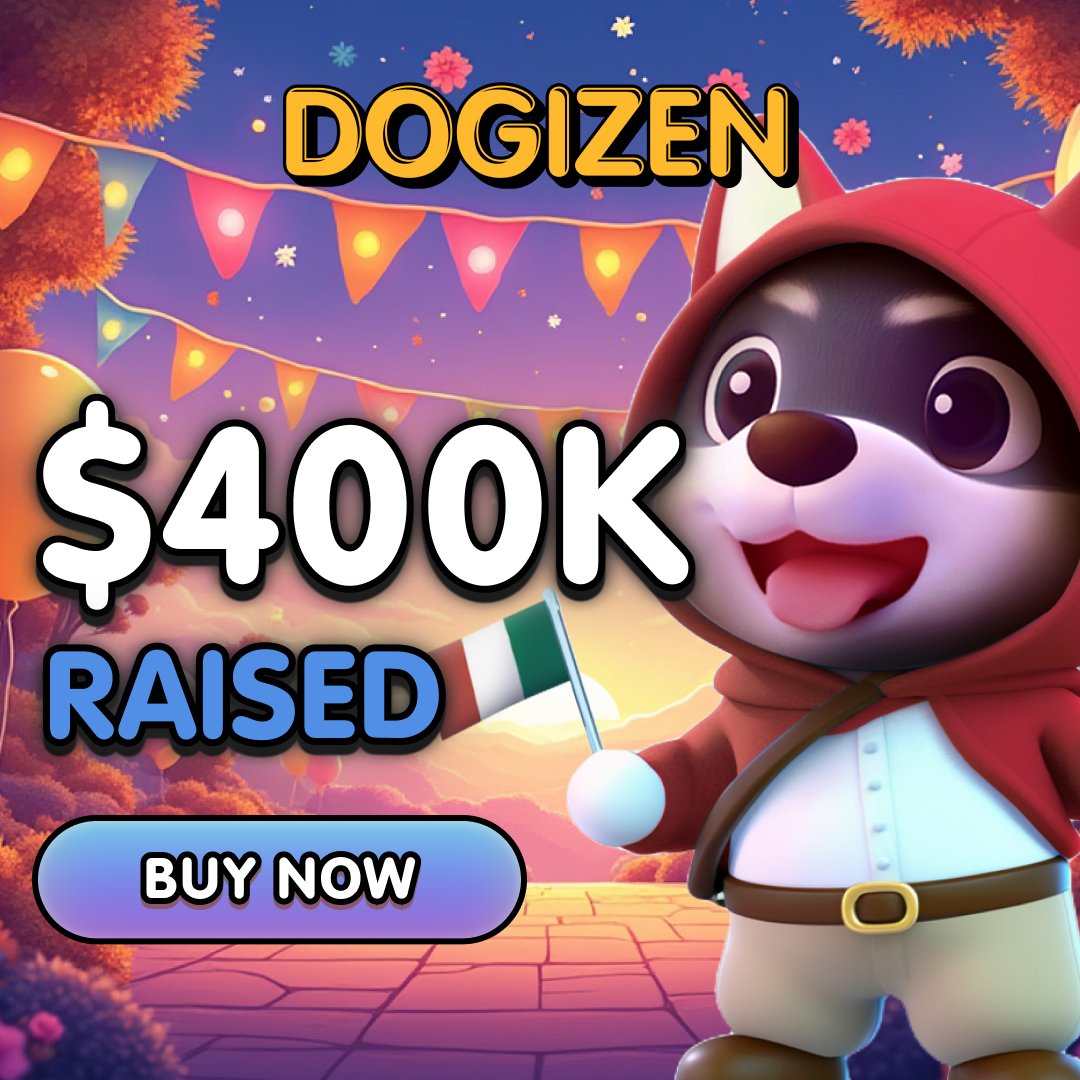 DogizenGame's tweet image. 🚀🐶Over $400,000 Raised in the $DOGIZ Presale🚨

The world&apos;s first Telegram ICO is officially taking off, and you can join us!👀

Over 1.3M #Dogizen users and nearly half a MILLION raised in a matter of days...don&apos;t miss out!

📲 Get in early! 
🔥BUY NOW: bit.ly/Dogizen…