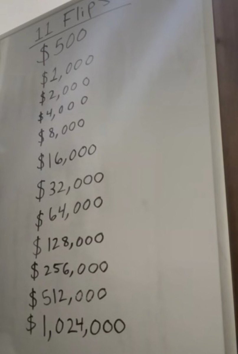 cryptolyxe's tweet photo. all you need to do is hit 11 2x’s.

buy at 100k mc, sell at 200k mc.

11 times.

and you’re rich. https://t.co/h5cKvPxIS7