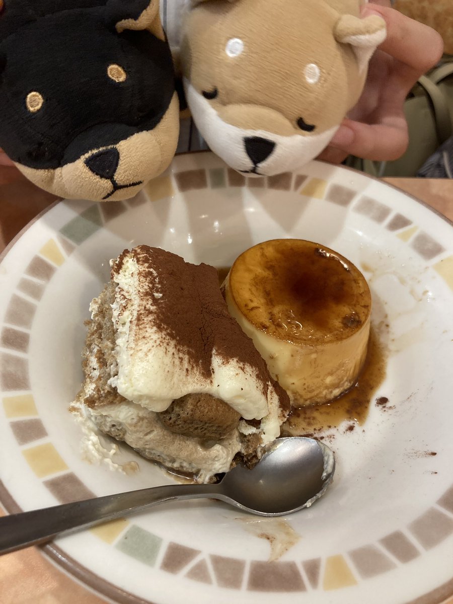 サイゼリヤでプリン🍮とテラミス🥮を食べてきたよ。
他の奴らにも教えてやりたいわんね
#リブハート
#りぶはあと
#ねむねむアニマルズ 
#ぬい活
#ぬいぐるみじゃありません家族です
#ぬい撮り
