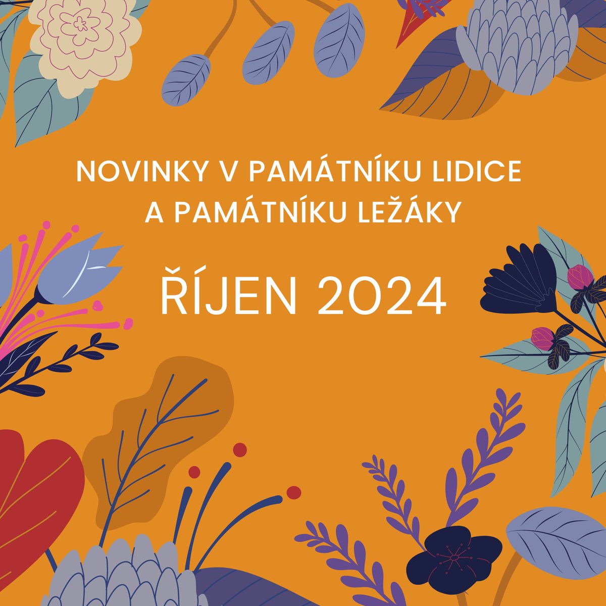 Říjen v Památníku Lidice a Památníku Ležáky - to jsou nové akce, výstavy i vzdělávací programy.
Přidejte se k nám, budeme se těšit na Vaši návštěvu!
Newsletter 10/2024 zde: lidice-memorial.cz/pamatnik/aktua…
