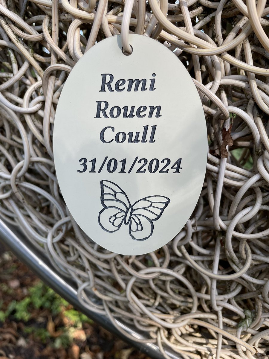 hccoull's tweet photo. We have a petal for Remi at the Sands Memorial Garden at Markeaton. Yesterday I had the honour of helping to attach new petals and cleaning the ones already there. We are lucky to have a place like this 🤍 and I always love seeing Remi’s name #babyloss @SandsUK https://t.co/gQjfWKzDfq