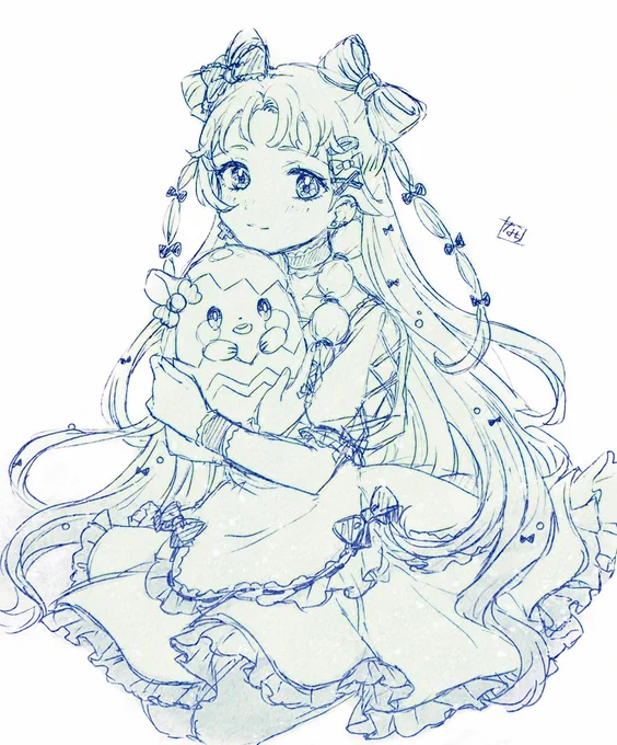 パリンちゃんらくがきゴシック·ロリータ系のドレスも似合うと思うんだ#パリンの自由帳 