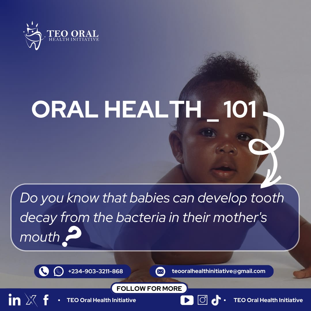 🛑 STOP MOUTH TO MOUTH CONTACT WITH BABIES 🗣️👼🏽 ❌

..especially when they are just erupting their first set of teeth 🦷 to avoid early childhood tooth decay.

 Do you know that babies 👼🏽 can develop tooth decay from the bacteria, Streptococcus mutans 🦠, in their mother's mouth?