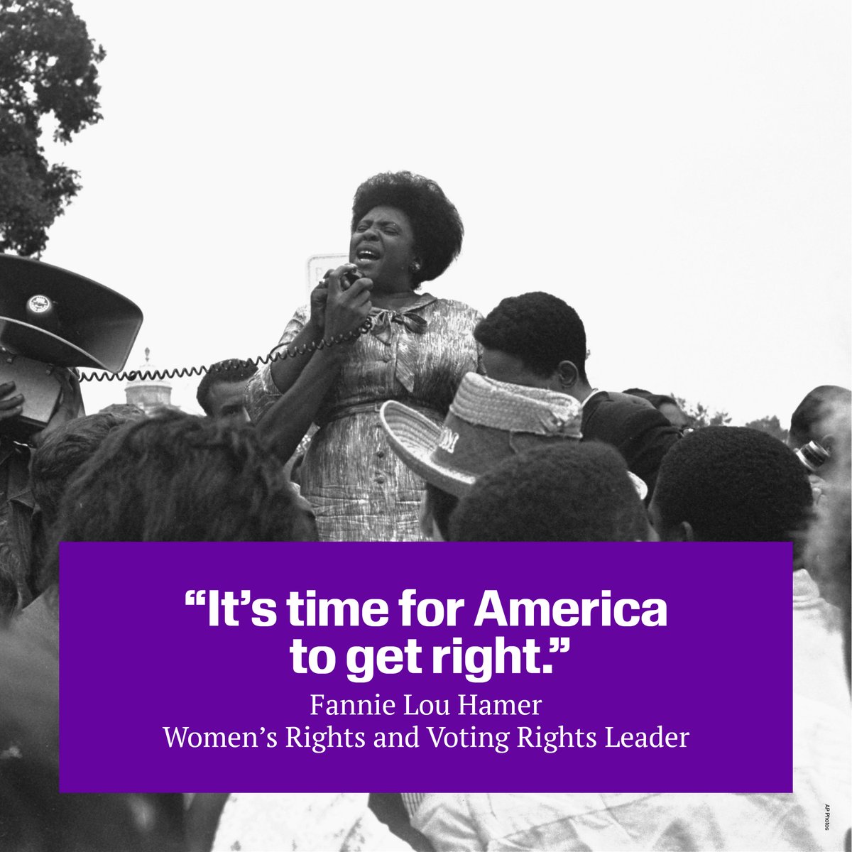 Fannie Lou Hamer was born #OTD in 1917 in Mississippi. She was a powerhouse in the Civil Rights Movement and organized registration drives for Black voters in the South. #TheMarchContinues

Learn more about her and other civil rights trailblazers: bit.ly/3tfddMB